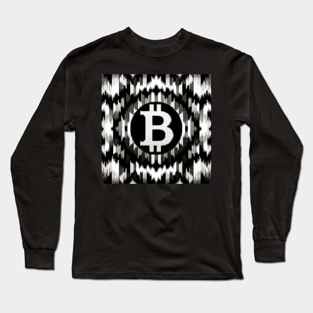 Crypto Pulse: The Rhythmic Beat of Bitcoin Long Sleeve T-Shirt by heartyARTworks